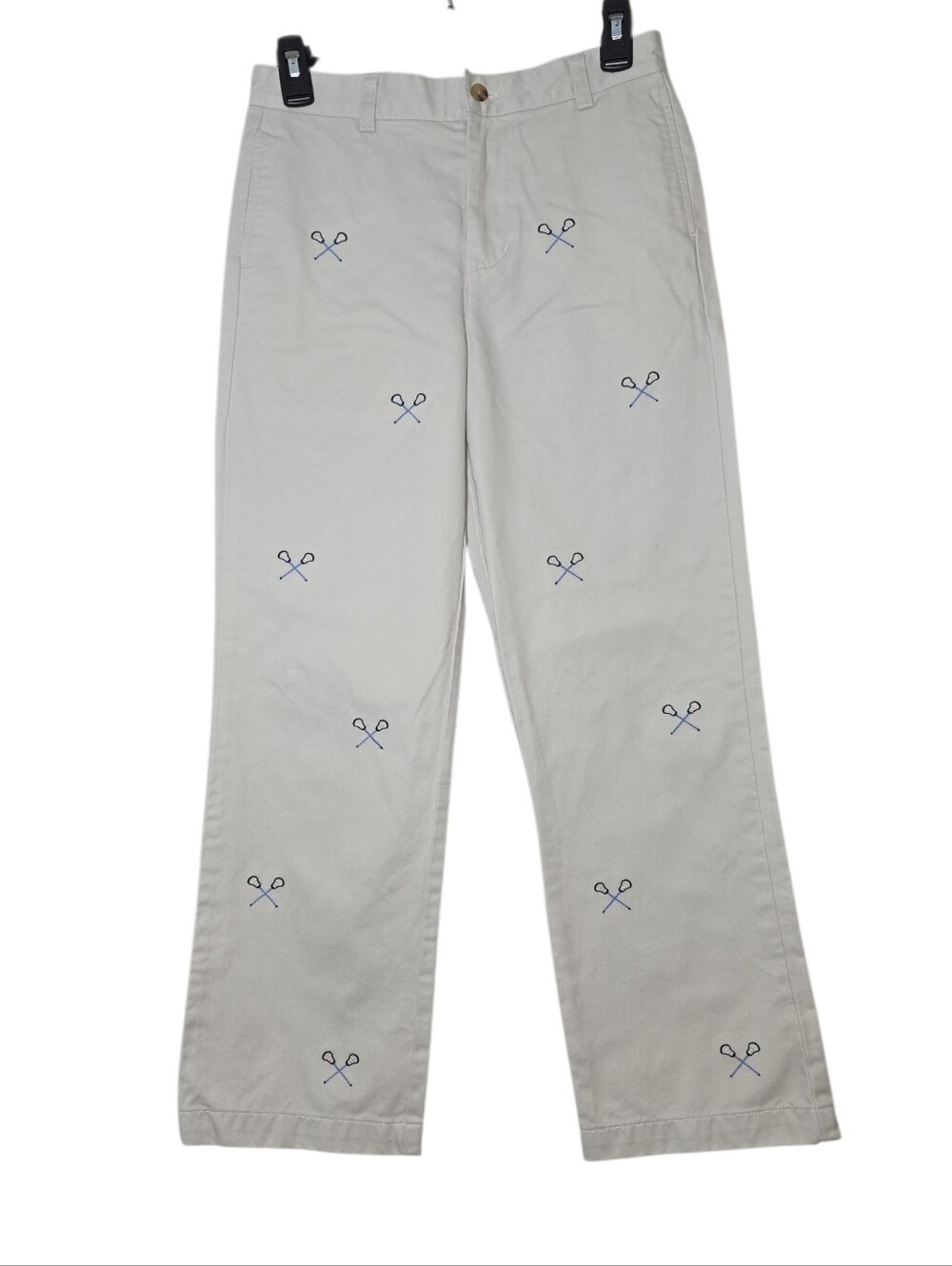 Vineyard Vines Embroidered Lacrosse Sticks Chino Pants Beige Size 14 Prep